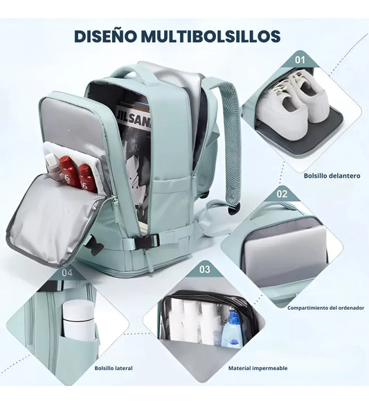 ¡Mochila de viaje inteligente! ✈️🎒